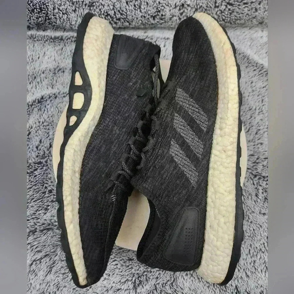 Adidas Pureboost Core Black Dark Solid  Grey Sneakers Shoes Men Size 13 CP9326 - Picture 6 of 9